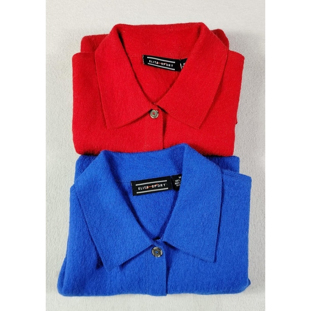 Vintage Elite Sport Sweater Vest Womens Medium Red Blue Wool Lot 2 Teachercore